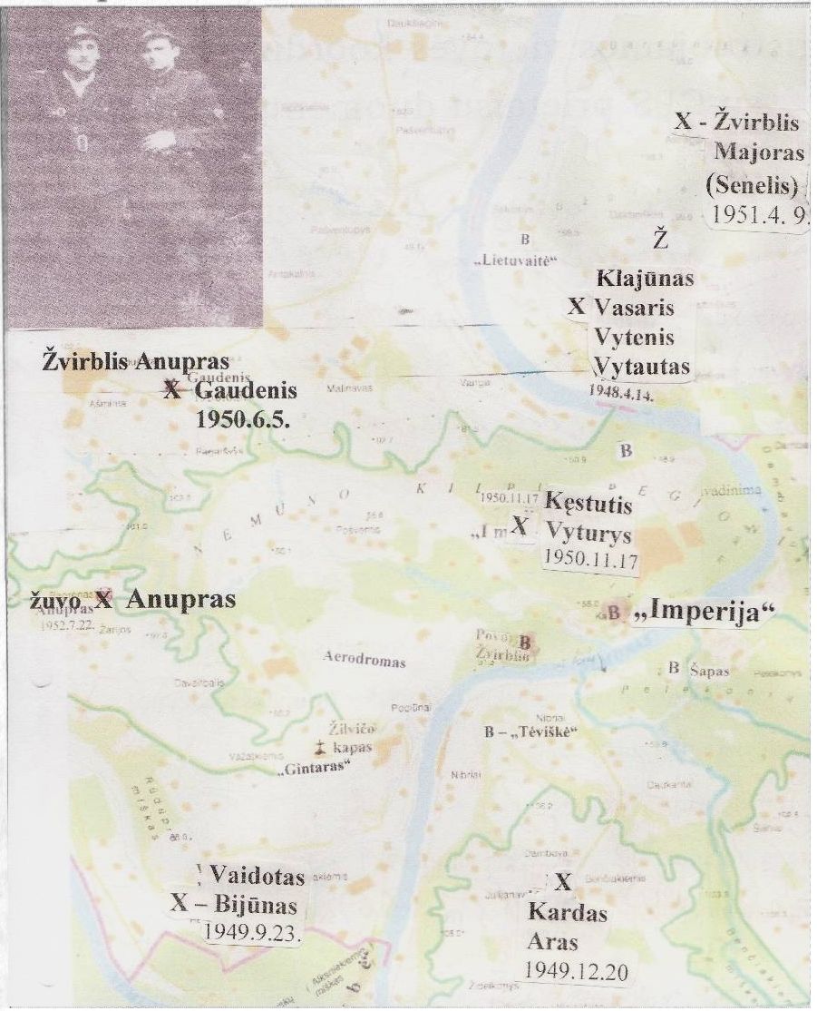 Partizanai Šiugždintai: Justinas-Žvirblis ir Jonas-Anupras bei jų žūties vieta